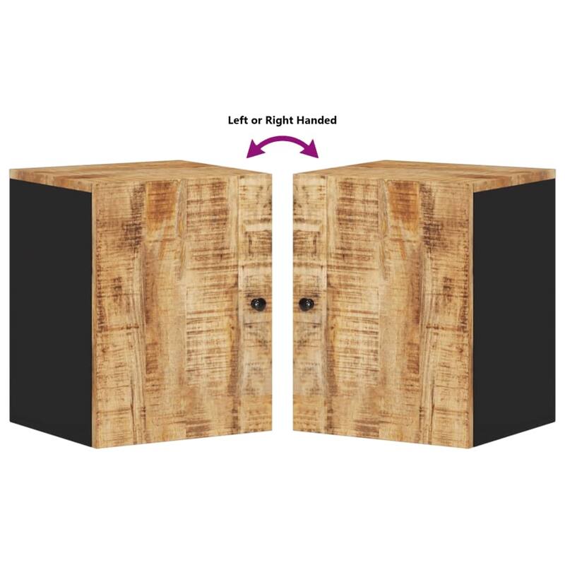 vidaXL Bathroom Wall Cabinet Natural brown, Black - 13.0 x 15.0 x 18.9 in