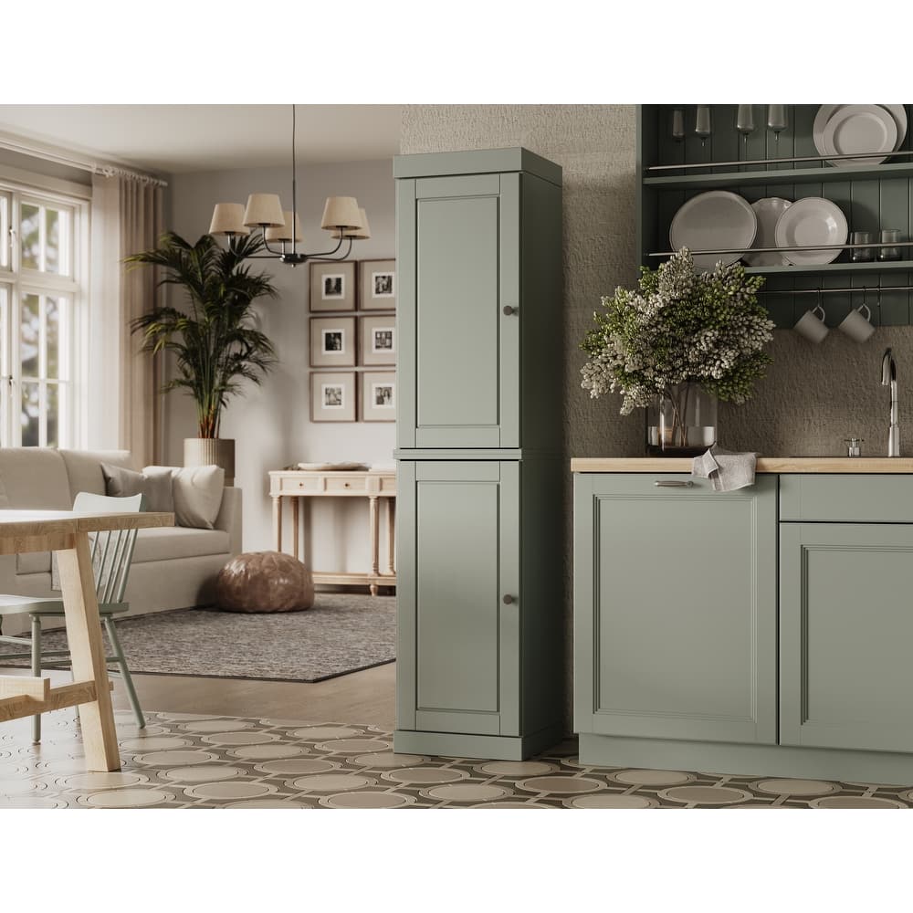 Palace Imports 100% Solid Wood Pantry Cabinet, Adjustable Shelves, 16.5" Wide, 71.5" Tall