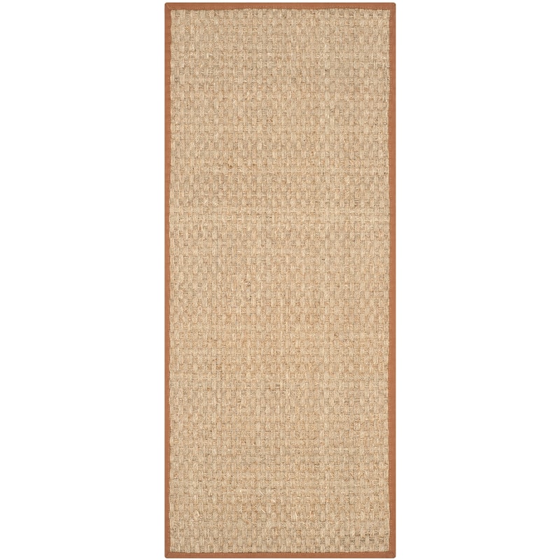 SAFAVIEH Natural Fiber Zymryd Basketweave Seagrass Rug - 2'6" x 10' Runner - Natural/Brown