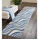 preview thumbnail 26 of 36, Nourison Somerset Modern Transitional Wave Area Rug 2'3" x 10' Runner - Ivory/Blue - Runner/Rectangle