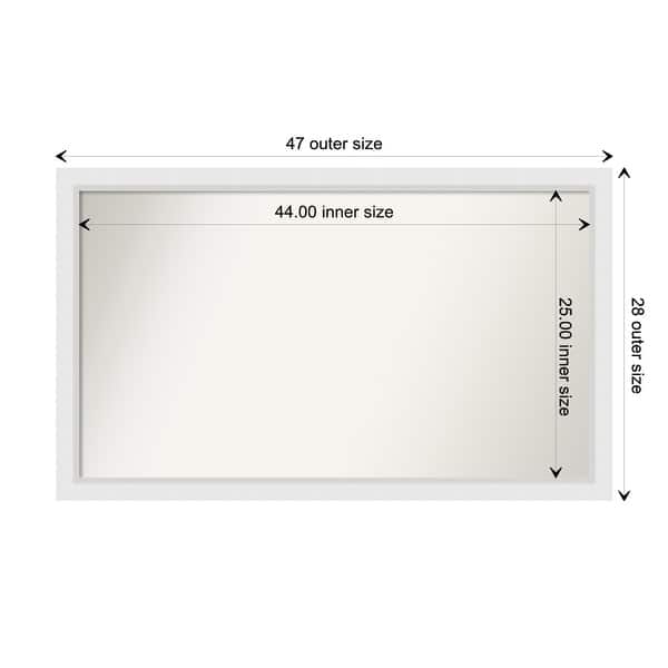 dimension image slide 6 of 93, Wall Mirror Choose Your Custom Size - Extra Large, Blanco White Wood
