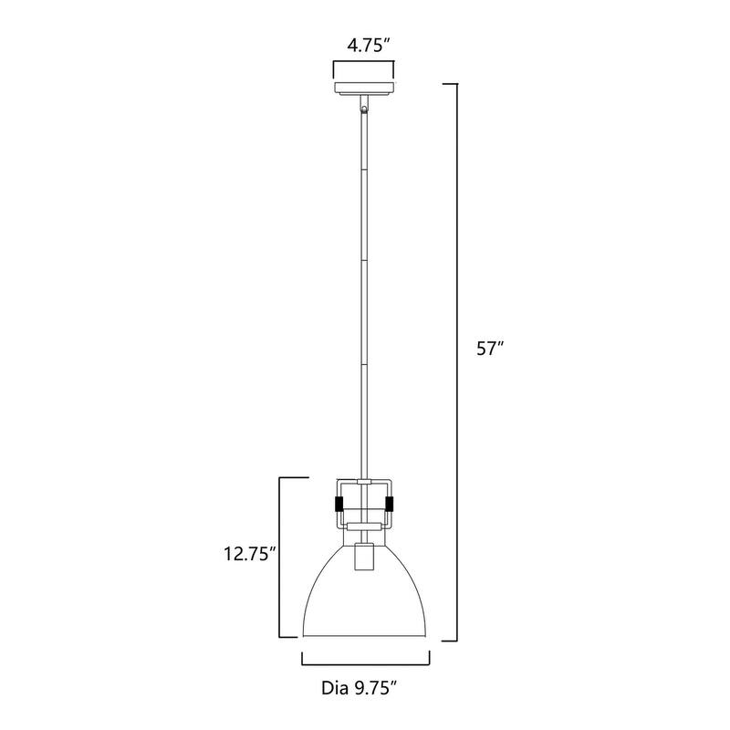 Brushed Nickel 1-Light 10 Inch Bowl Shaped Clear Glass Pendant