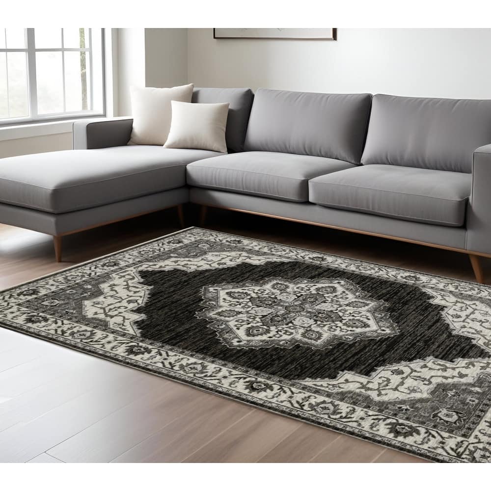 HomeRootsMedallion Traditional Rectangle Area Rug