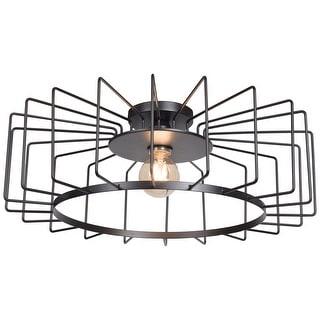 Access Lighting Wired 1-light Black LED Horizontal Cage Flush Mount