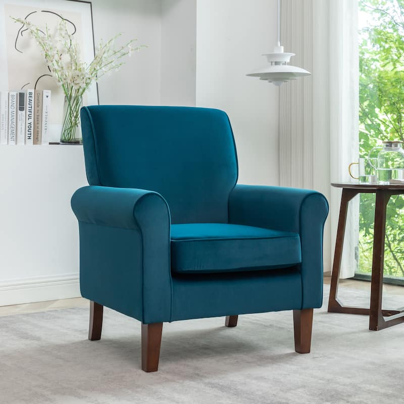 Traditional Rolled Arm Living Room Armchair