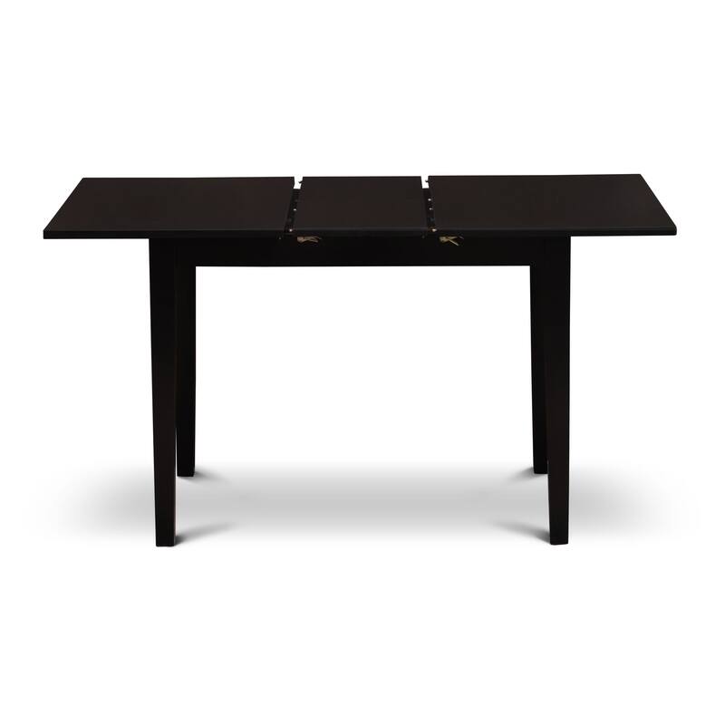 East West Furniture Dining Set Includes a Rectangle Kitchen Table and Upholstered Chairs, Black (Pieces Options)