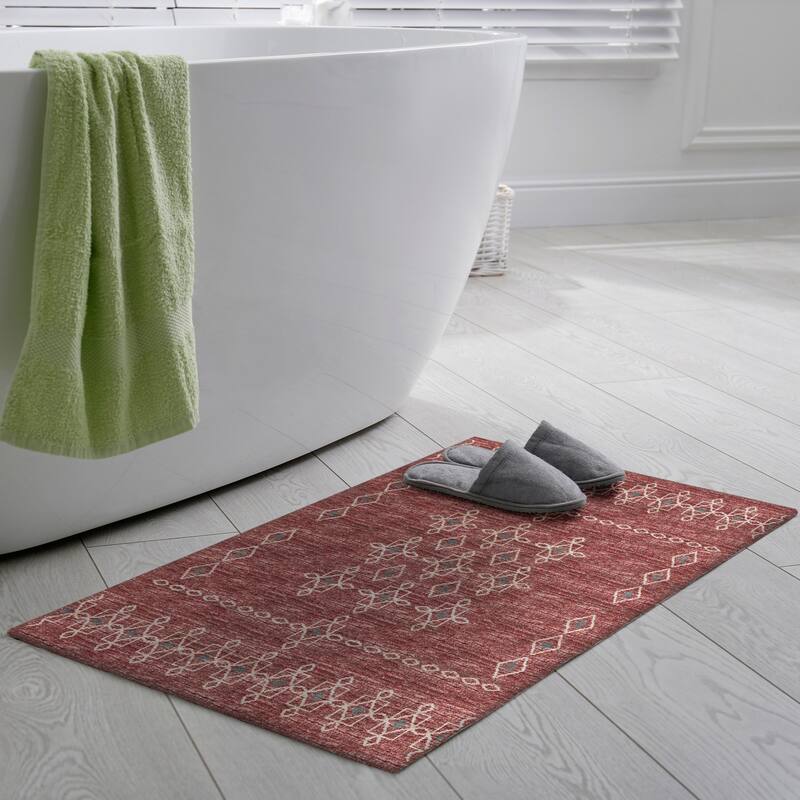 Indoor/ Outdoor Addison Yuma Southwest Motif Washable Area Rug - 1'8" x 2'6" - Canyon