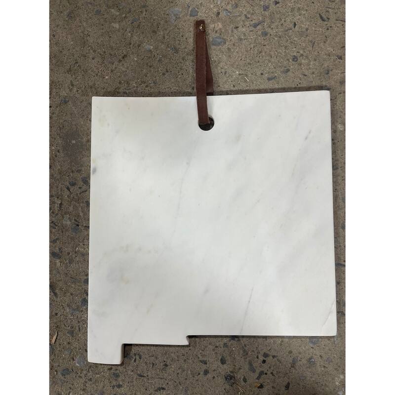 Lg Polished Marble "New Mexico" Cutting Board - A - White