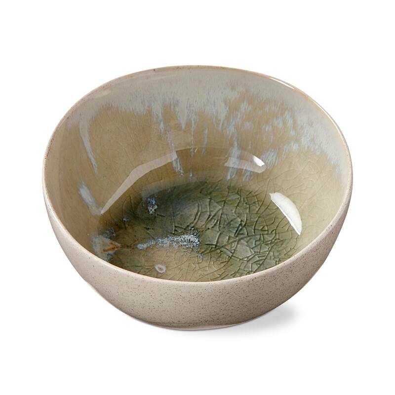 Montauk Blue Ceramic Dining and Salad Bowls Set of 4, 16oz Capacity, Dishwasher Safe, 2.56 in H x 6.1 in Dia