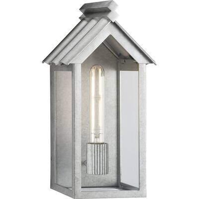 POINT DUME® Dunemere Galvanized Finish Outdoor Wall Lantern with DURASHIELD - 8 in x 7.125 in x 16 in