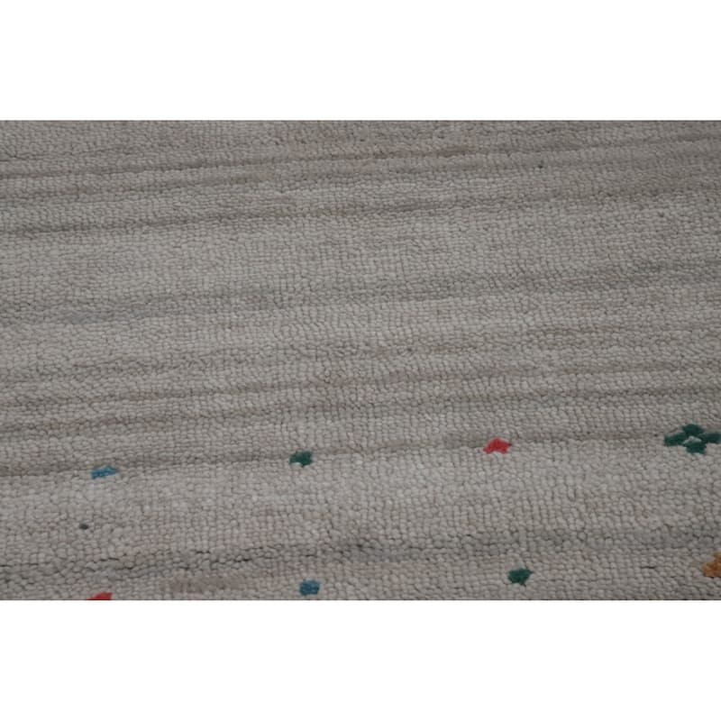 Hand Knotted Oriental 100% Wool Carpet Tribal Animal Pictorial Greys & Charcoal Gabbeh Area Rug - 10' 0'' X 7' 11''