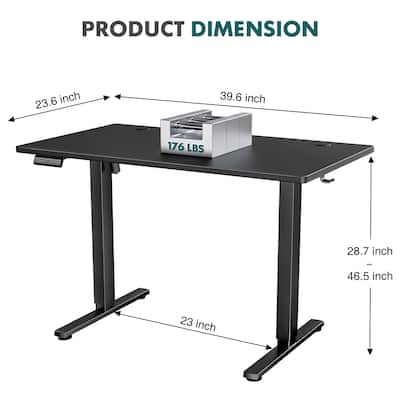 Electric Standing Desk - Adjustable Height Computer Workstation with Memory Settings for Home Office, Gaming & Study