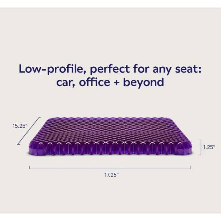 Purple - Simply Modern Seat Cushion with 100% Grid Support and Anti-Slip Portable Design - Black