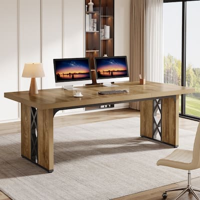 71" Modern Executive Desk, Large Home Office Desk Computer Writing Table Workstation