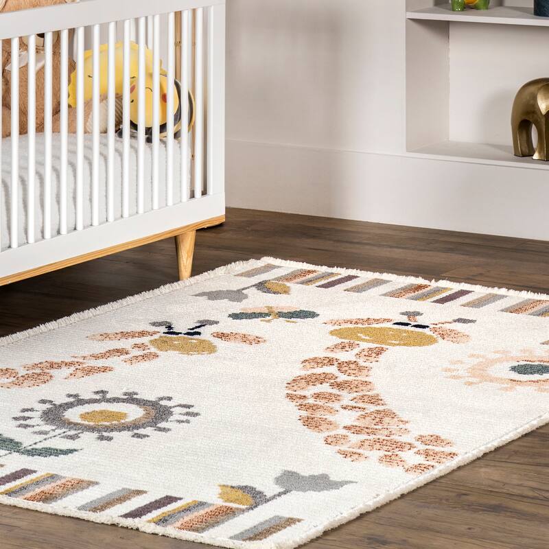 Nuloom Avianna Giraffe Kids Fringe Area Rug - 3' x 5'