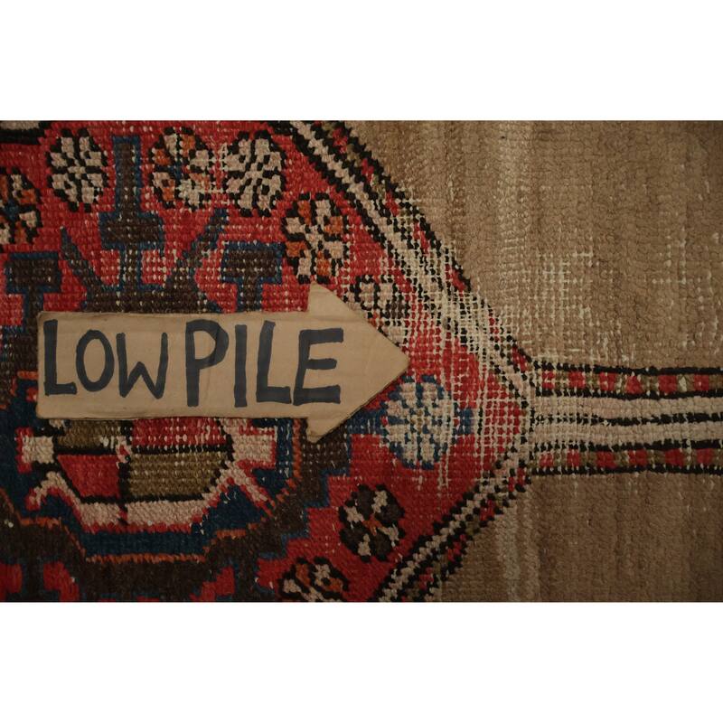 Hand Knotted Oriental 100% Wool Carpet Traditional Geometric Beige & Ivories Sarab Runner Rug - 12' 6'' X 2' 9''