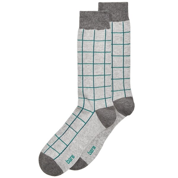 bar III Mens Windowpane Midweight Socks, Green, 10-13. Opens flyout.