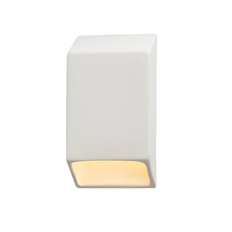 Porch & Den Devonwood Bisque Tapered Rectangular 1-light Small LED Wall Sconce