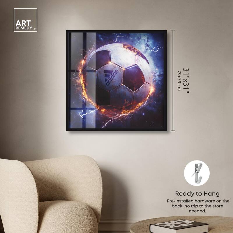 Electrify Soccer Ball Shadowbox by Art Remedy