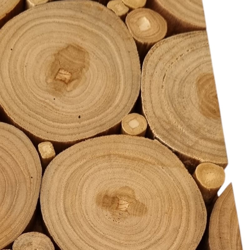 HomeRoots Natural Tree Stump Slice Teak Reclaimed Wood Decorative Wall Panels - 47.75' X '11.75' X '1