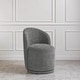 preview thumbnail 1 of 9, Modern Armless 360-Degree Swivel Dining Chair Barrel Chair SINGLE - DARK GRAY CHENILLE