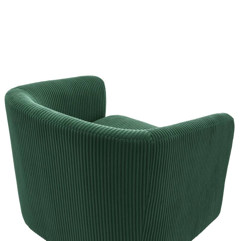 2 Set 360° Swivel Corduroy Accent Chairs Barrel Armchairs