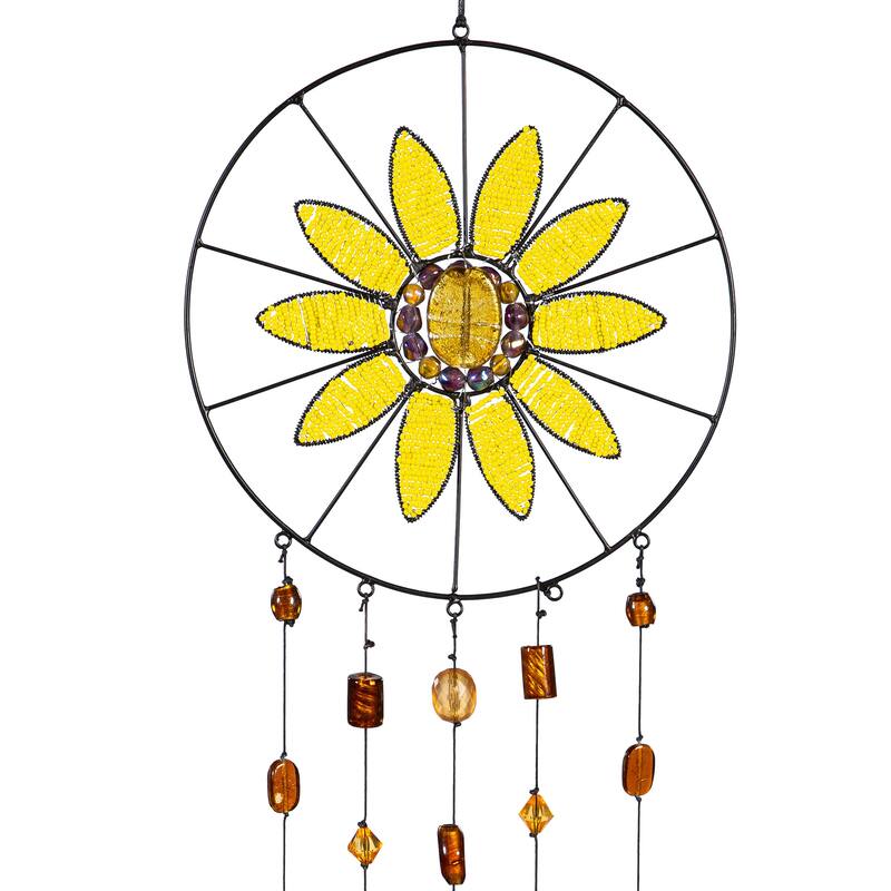 38" Sunflower Beaded Wind Chime
