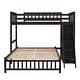 preview thumbnail 3 of 12, Wooden Twin Over Full Bunk Bed with 6 Drawers, Flexible Shelves & Removable Bottom Bed on Wheels, Espresso