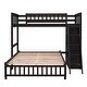 preview thumbnail 27 of 31, Wooden Twin Over Full Bunk Bed with 6 Drawers & Flexible Shelves, Bottom Bed with Wheels