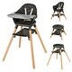 preview thumbnail 9 of 8, 6 in 1 Convertible Wooden Highchair Baby High Chair with Double Tray Black