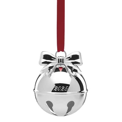Lenox 2025 Jingle Bell Silverplate Ornament - 2.75" Round