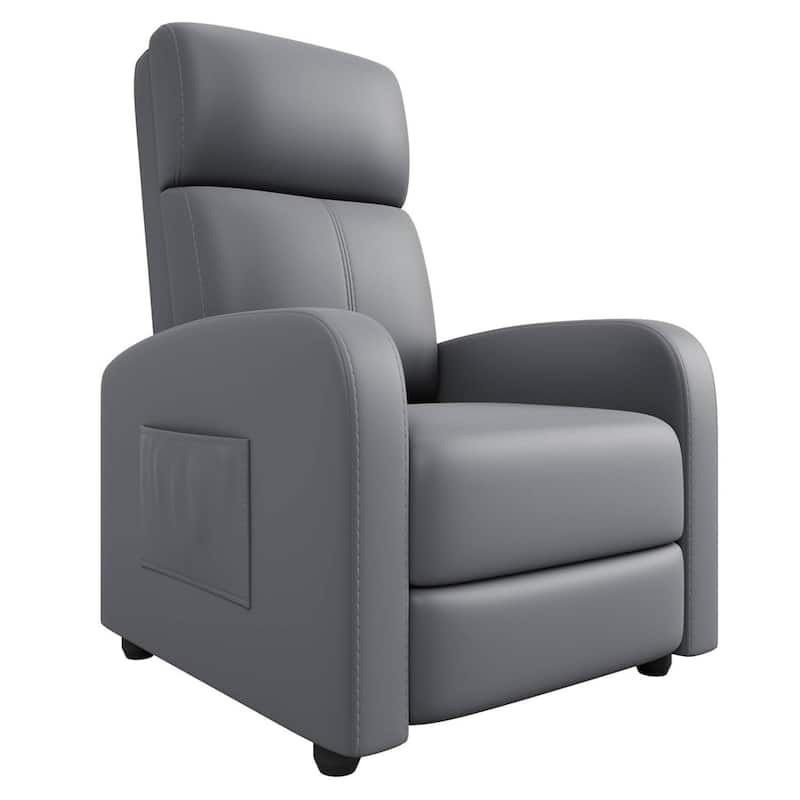 Ergonomic Adjustable Single Recliner Sofa Chair for Living Room, Home - Grey