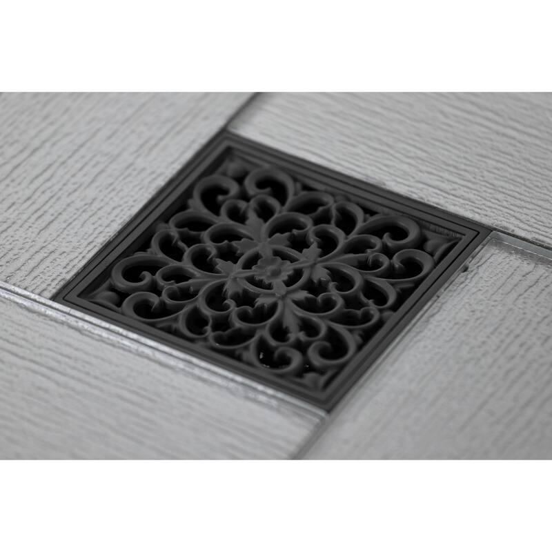 Watercourse Scroll 4" Square Grid Shower Drain