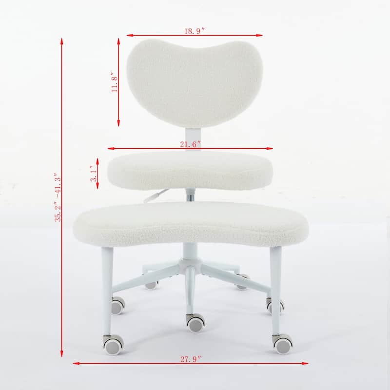 Anmytek Cross Legged Chair with Wheels,Criss Cross Desk Chair with Lumbar Support and Adjustable Stool