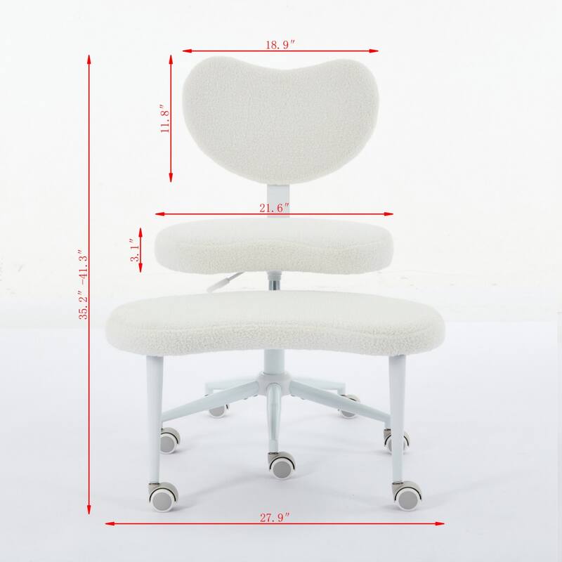 GDF Studio - Flexible PU Leather Cross-Legged Office Chair with Adjustable Swivel Footstool and Lumbar Support