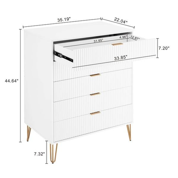 dimension image slide 10 of 13, Manhattan Comfort 2-Piece Dumbo Modern Multi Drawer Dresser Set