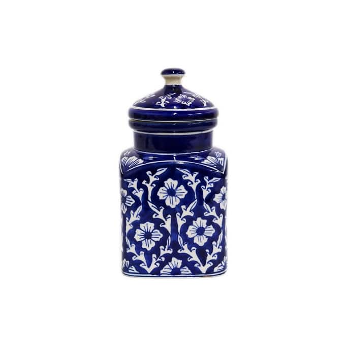 Home&Manor Ceramic Blue/White Jar
