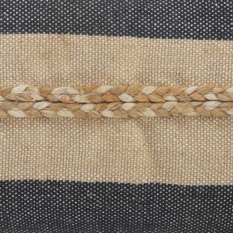 Sevita Atlantis Coastal Striped Throw Pillow with Jute Braiding and Fringe