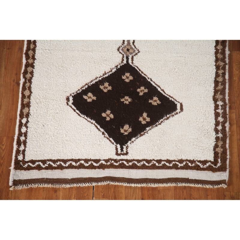 Plush Beige Turkish Anatolian Runner Rug Hand-knotted Wool Carpet - 3'7"x 11'2"