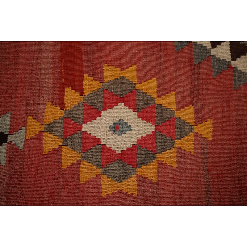 Tribal Kilim Qashqai Persian Vintage Rug Flatweave Wool Carpet - 5'2"x 8'2"