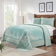 preview thumbnail 8 of 30, Cotton Blend Oversized Vintage Medallion Bedspread Set by Superior Turquoise - Full
