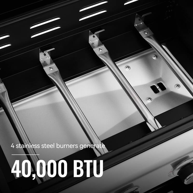 Royal Gourmet 4-Burner Gas Grill with Side Burner&Front Spice Rack