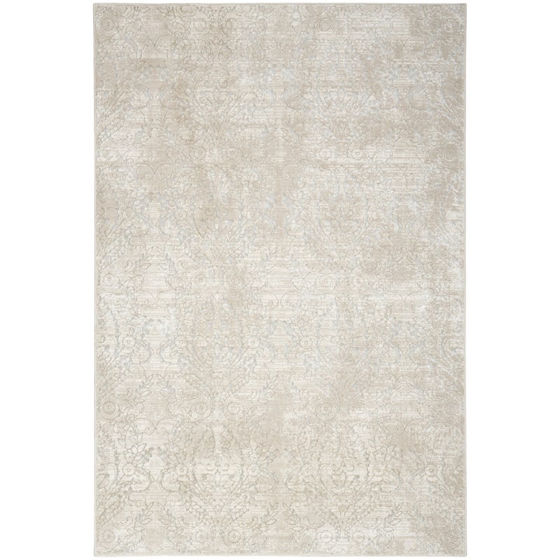 Nourison Iliana Indoor only Grey Damask Area Rug