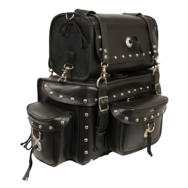 Shop Heavy Duty Studded Motorcycle Sissy Bar Bag 18X12X9 ...