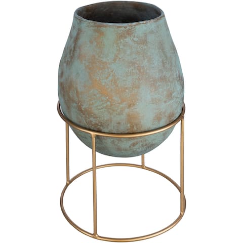 Mellie Raised Metal & Glass Vase