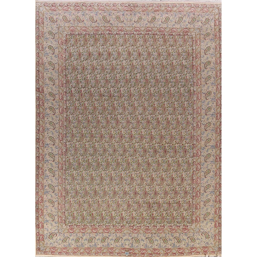 Vegetable Dye Signed Mood Persian Vintage Rug Handmade Wool Carpet - 10'1" x 13'3"