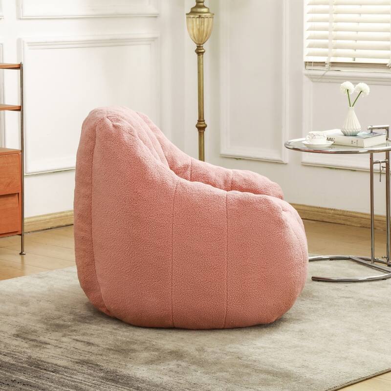 Fluffy and Lazy Teddy Fabric BeanBag Chairs with Memory Foam