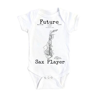 Saxophone Patent Musician - Baby Boy Girl Clothes Infant Bodysuit Funny Cute Newborn