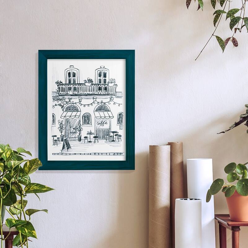 Italian Street Sketch II -Framed Print w/glass-Cherry Red