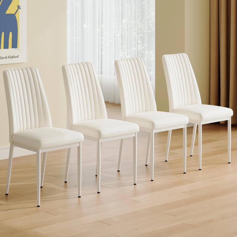 PU Leather Dining Chairs - Waterproof, Modern Design, Easy Clean - Set of 4